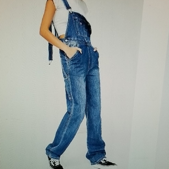 dickies denim overalls